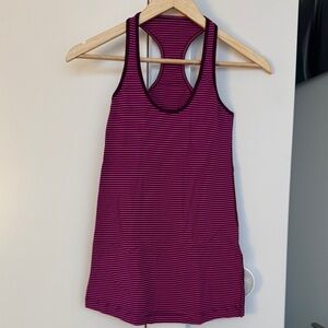 Lululemon Cool Racerback - Striped magenta & burgundy